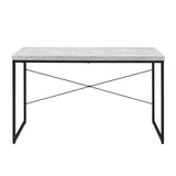 Faux Concrete Top Rectangular Writing Desk, Antique White and Black B016P311345