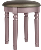 Bedroom Contemporary Vanity Set w Foldable Mirror Stool Drawers Rose Gold Color HS00F4060-ID-AHD