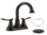 2-Handle 4-Inch Oil Rubbed Bronze Bathroom Faucet, Bathroom Vanity Sink Faucets with Pop-up Drain 95553144