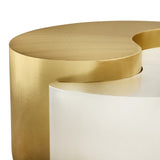 ZUN Ying Yang Modern & Contemporary Style 2PC Coffee Table Made with Iron Sheet Frame in Gold & Silver B009140741
