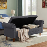 Multifunctional Storage Rectangular Sofa Stool- Gray 18195898