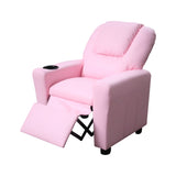 Marisa 22" Pink PU Leather Kids Recliner Chair with Cupholder B061110701