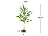 76" Artificial Enkianthus Tree with Black Plastic Pot N772P286779G