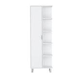 ZUN Crovie Linen 63-inch High Bathroom Cabinet Storage Cabinet with Four Open Shelves B200P173170