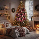 6PCS Set 3.9" Christmas Glass Ball Ornaments 3.9x3.9x3.9in Christmas Tree Hanging Decorations for 84434848