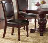 Gorgeous Formal Set of 2 Side Chairs Brown Color Rubberwood Dining Room Furniture Faux Leather B01180914
