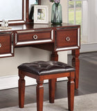 Luxurious Majestic Classic Cherry Color Vanity w Stool 3- Storage Drawers 1pc Bedroom Furniture B011111850