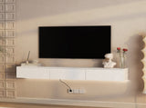 Floating TV Stand Wall Mounted with 16 Color LEDs,67" Modern TV Stand, Floating TV Cabinet W1321P307882