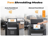 120 Sheet Auto Feed Paper Shredder for Home Office, 60 Min Non-Stop, Commercial Heavy Duty Paper 18198805