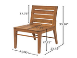 Outdoor Acacia Wood Dining Chair , Teak Finish Patio Chair with Ergonomic Curved Back, N773P355906T