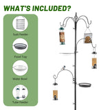 93inch Iron Bird Feeder With Six Hooks, Bird Feeder Black Courtyard 44782895