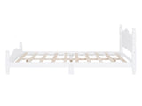 Full Size Wood Platform Bed Frame,Retro Style Platform Bed with Wooden Slat Support,White WF310129AAK