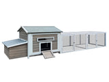 118Wooden Chicken Coop Outdoor Hen House Poultry Cage with Free-range Doors, Nesting Box,Leakproof 52716236