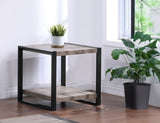 1pc Contemporary End Table with Storage Shelf Rustic Brown Finish Living Room Wooden Furniture B011P244356