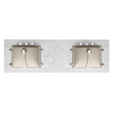 73"x 22" bathroom stone vanity top lightning white undermount ceramic sink and 3 faucet hole W1059P251890