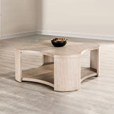 1pc Coffee Table Modern Style With Open storage Attached Casters Rubberwood Structure Oak Finish B2741P360629