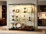 () 2-Door 3-Tier Display Cabinet with Top LED Lighting Storage cabinet with 33439102