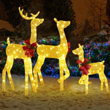 3-Piece Lighted Christmas Reindeer Family Set Outdoor Decorations, Weather Proof 2D Deer Family Set 95517130