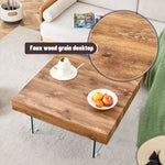 ZUN Natural Style Square MDF Coffee Table - 31.5"x31.5" with Tempered Glass Legs.Density Board W1151P232702