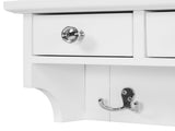 Floating Makeup Vanity with Big Mirror, Wall-Mounted Storage Vanity with Drawers, Pockets & Hooks, 80169179