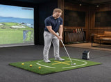 5'x4' Golf Hitting Mat with Cross Stance Guide, Indoor Outdoor Golf Practice Mat with 7 Tee W1422P449907