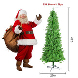 6ft artificial Christmas tree, 754 branches, 72 inches high, flame retardant PVC, Green 41271057