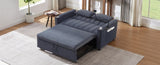 55.9" Convertible Sofa Bed Loveseat Sofa with Three USB Ports, Two Side Pockets, Two Cup Holders and WF322620AAC