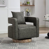 29.1"W Swivel Accent Open Back Barrel Chair Modern Comfy Sofa Chair With Weathered Base For Nursery W1298P241832