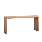 69" Natural Seagrass Console Table Handwoven Top with Engineered Wood Frame W2729P270759