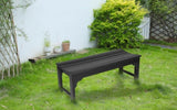 Backless HDPE Adirondack Bench with Wood Texture, Poly Lumber Seat for Patio, Backyard, Balcony, All W2103P254587