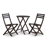 ZUN 3-Piece Eucalyptus Bistro Set, Round, Espresso B046125054