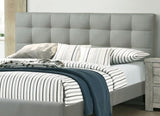 Contemporary 1pc Eastern King Size Bed Grey Polyfiber Tufted Headboard Platform Bedframe Bedroom B011P243665