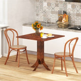 Walnut Square Dining Table with Pedestal Base and Rubber Wood Frame 43547531