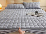 (Sky gray 180cm*200cm) Cotton-Padded Waterproof Mattress Protector, Dust-Proof Bed Cover (Without 27138489