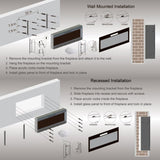 60 Inch Electric Fireplace, Recessed and Wall Mounted Fireplace W1769139419