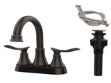2-Handle 4-Inch Oil Rubbed Bronze Bathroom Faucet, Bathroom Vanity Sink Faucets with Pop-up Drain 81274713