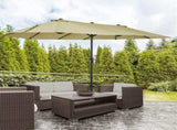15ft Double-Sided Outdoor Umbrella Patio Market Extra Large Umbrella with Crank Handle for Deck 97689925