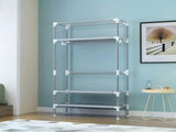 Portable Clothes Closet Rolling Door Wardrobe Hanging Rack Non-Woven Fabric Storage Organizer 89125486