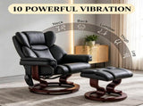 10 Point Massage Recliner Swivel Armchair with Footrest Brown 01260468