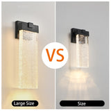 1-pack Modern Outdoor Wall Light Fixture, Weatherproof LED Wall Sconce with Bubble Crystal, Black W1340P239405