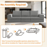 108'' Modular Sectional 3-Seater Cloud Sofa,Corduroy Convertible Sofa Bed ,living room. 05720410