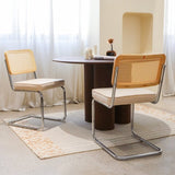 Dining Chairs Set of 2, Velvet Rattan Side Accent Chairs with Chrome Legs, Modern Mid Century Breuer W2105P327593