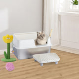 Stainless Steel Cat Box with Lid, Extra Large Pan with High Sides for Big Cats, Kitty 46653088