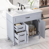 ZUN 36" Bathroom Vanity with Sink, Bathroom Cabinet with Drawers, Solid Frame and MDF Board, One N759P207685E