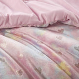 Metallic Printed Plush Comforter Set with Throw Pillow Twin/Twin XL B035P294498
