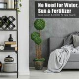 48 inch artificial UV resistant three ball tree plant, realistic PE leavesrattan, cement tank 71184543