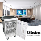 Mobile Charging Cart and Cabinet for Tablets Laptops 30-Device With Combination Lock W110258543