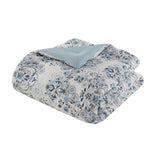 3 Piece Floral Printed Cotton Comforter Set Blue King/Cal King B035P148329