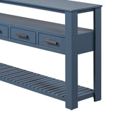 U_STYLE Modern Console Table Sofa Table for Living Room with 4 Drawers and 2 Shelves GL-N711P234484V