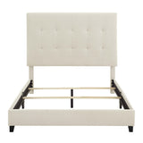 Queen Size Beige Tufted Upholstered Platform Bed B108P160252